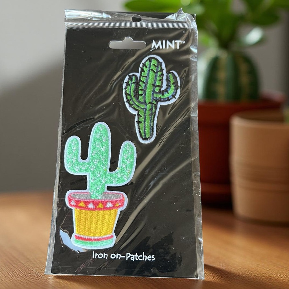 Cactus Embroidered Iron On Patches by Mint